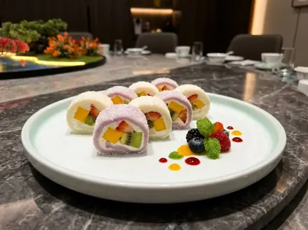 双色椰蓉鲜果卷